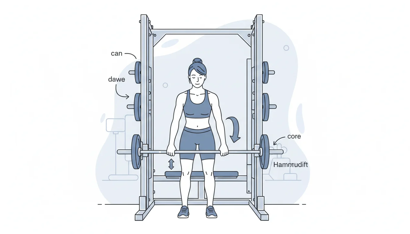 Illustration showing how to rdl on smith machine concept