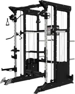 SFE - Multi Functional Trainer/Smith Machine, Smith Machine Home Gym, Smith Machine Squat Rack with 2 200lb Weight Stacks, 68''L x 82''W x 91''H