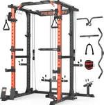 FEIERDUN FLA01 Power Cage Multi Function Squat Rack with Cable Crossover System,2000LBS Capacity with LAT Pulldown,10-in-1 Home Gym