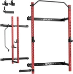Folding Squat Rack for Home Gym, 2.36" x 2.36" Folding Power Rack with Pull Up Bar, J Hooks and Landmine Attachments, 1000 LBS Capacity Wall Mounted Squat Rack, Space Saving Weight Cage