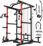 ARMAC Power Cage,Power Rack with LAT Pulldown,Multi-Function Training Attachments for Home Gym Fitnees Equipment,1500LBS