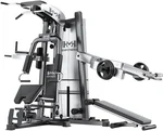 Multifunction Home Gym System, Smith Machine with 3 Station, 176 lb Weight Stack, Machine for LAT Pull Down, Chest Presses , Commercial Grade