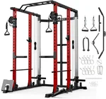 Mikolo Power Cage, Power Rack with Cable Crossover and Dual Independent Pulley System, 2200 Pounds Capacity Workout Cage with More Training Attachments, Squat Rack for Home Gym, PC07 Versions