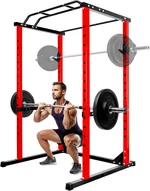14 Hole Adjustable Power Rack with 14.0 SQ.FT Footprint, 1200 lbs Capacity Power Cage with Training Attachments, Squat Rack for Home Gym