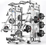 Strength Smith Machine Squat Rack Pull Up Bar Upper Body Strength Training Leg Developer Commercial Home Gym Strength Training (Smith Machine R8 PRO)