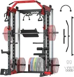 Snode ALL10 Smith Machine for Home Gym, Power Rack with Cable Crossover, Squat Rack with Leg Press and Advanced LAT Pull-Down Attachment, 2000LB Weight Capacity