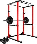 Power Cage, 1200LBS Power Rack, Multi-Functional Squat Rack with More Training Attachments, for Home Gym Workouts, Red
