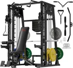 Waxman Leg Press Hack Squat Machine Combo, Leg Exercise Machine with Linear Bearing, Special for Lower Body with Weight Storage for Quads, Hamstring, Glutes and Calves with 340lBS Color Plates