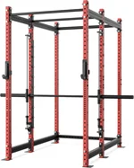 Synergee Power Cage with Smith Machine and Dual Pull-Up Bars 33mm & 50mm, 2x3 11-Gauge Steel Frame, Includes Sandwich-Style J-Cups with UHMW, and All Assembly Hardware