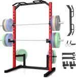 OPPSDECOR Power Cage, Multi-Function Power Rack with Adjustable Cable Pulley System, Squat Rack with Pull-up Bar, J-Hooks, More Training Attachment for Home Gym