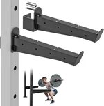 Heavy Duty Safety Spotter Arms for 2" x 2" or 3" x 3" Power Rack with 5/8" or 1" Holes, Adjustable Barbell Catch with Rubber Pad, 500lbs Capacity, Fits Squat Rack & Power Cage