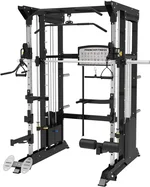 French Fitness FSR70 All-in-One Smith Machine, Squat Rack & Functional Trainer – Multi-Station Training System with Optional Attachments