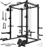Eonfit E2 Power Cage, 1500LB Squat Rack with Cable Crossover System