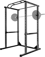 Power Cage, 1200lbs Weight Capacity, Multi-Function Squat Rack with J-Hooks, Weight Cage with Training Attachments for Home Gym, Effective Weightlifting Exercises