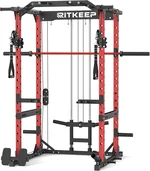 Power Cage/Power Rack 1500 lb Capacity with Cable Crossover & 15-Level Adjustable Pulley, 8 Attachments, Space-Saving Home Gym Multi-Functional Power Rack, RitKeep M10