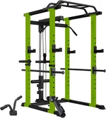 Multi-Functional Power Cage,Home Adjustable Pullup Squat Rack 1000Lbs Capacity Comprehensive Fitness Barbell Rack, Green