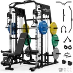 Mikolo M4 & M4 Ultra Smith Machine with Cable Crossover System, Multi-Function Power Cage Squat Rack for Home Gym, Power Rack and Packages (BLKPL 230HGPCL)