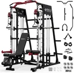 Mikolo M4 & M4 Ultra Smith Machine with Cable Crossover System, Multi-Function Power Cage Squat Rack for Home Gym, Power Rack and Packages (REDULTRA Bench)
