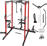 Power Cage Multi-Function Power Rack with Adjustable Cable Crossover System and More Training Attachment Weight Cage for Home Gym