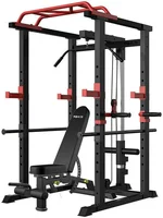 Multi-functional Power Cage, Home Adjustable Pullup Squat Rack 1000Lbs Capacity Comprehensive Fitness Barbell Rack with Weight Bench