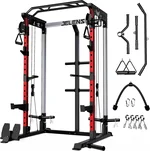 Power Cage, 2000LBS Multi-Function C21 Power Rack with Dual Pulley Cable Crossover System, All-in-One Squat Rack with More Training Attachments