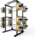 Power Cage 1800 LBS, All-in-One Squat Rack for Home Gym, Thickened Alloy Steel Power Rack with Pull-up Bar, J-Hooks, Dip Bars, Squat Rack with Attachment for Bench Press Squat Pull Up