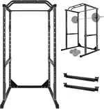 Multi-Function Power Cage,1200 Multi-Functional Squat Rack with J-Hooks Multi-Level Adjustable Weight Cage for Fitness Garage & Home Gyms