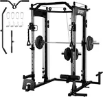Power Cage, Multi-Functional Power Racks for Home Gym with Cable System, 1600LBS Weight Capacity Fitness Reality Squat Rack for Strength Workout with More Training Attachment, Black