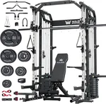 Major Fitness Drone2 Advanced Training Smith Machines – All-in-One Home Gym Squat Rack with Aluminum Pulley Set, Weight Bar, Dual LAT Pull-Down Systems & Cable Crossover Machine for Full-Body Workouts