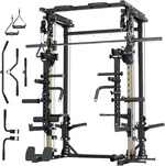 Major Fitness Drone3 Strength Training Smith Machine, Lever Arms, All-in-One Home Gym Squat Rack with Weight Bar, Cable Crossover Machine, Heavy-Duty Fitness Equipment