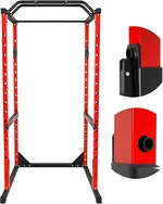 1200Lbs Home Gym Power Racks with J-Hooks, Heavy-Duty Steel Multi-Function Weight Cage with Pull-Up Bar, Squat Rack for Push-Ups, Strength Workout, Red