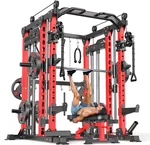 Power Cage,1600lbs Multi-Function Power Rack with Adjustable Cable Crossover System and More Training Attachment, Weight Cage for Home Gym