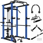 Home Gym Sets Multi-Functional Power Cage,Home Adjustable Pullup Squat Rack 1000Lbs Capacity Comprehensive