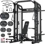 Major Fitness Drone2 Smith△ Machine – All-in-One Home Gym Squat Rack with Weight Bar, Dual LAT Pull-Down Systems & Cable Crossover Machine for Full-Body Workouts