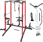 Multi-Function Power Cage with Adjustable Cable Crossover System - Home Gym Strength Training Rack