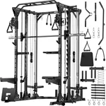 JEEKEE Smith Machine,2000lbs Multi-Function Power Cage,Power Rack with Cable Crossover System and 20+ Attachments