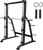 Valor Fitness Smith Machine Multi-Function Power Rack - 500lb Squat Rack or Bench Press Station - 2" Plate Storage Pegs- Attached Sliding Knurled Barbell - Home Gym