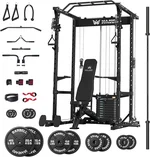 MAJOR FITNESS Drone1 Power Cage - Multi-Function Power Rack for Home Gym, Squat Rack, Cable Crossover System, for Strength Training, Heavy-Duty Steel Construction