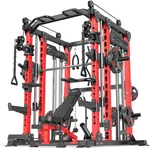 Smith Machine Power Cage Multifunctional Power Rack Deep Squat Rack Cable Crossover System Selectable More Training Attachment for Garage & Home Gym
