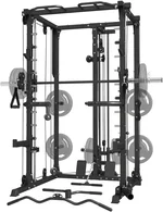 Smith Machine,Power Cage Squat Rack with LAT Pull Down System,Dipping Bar,Multi-Function Linear Bearing Cable Crossover Machine for Home Gym