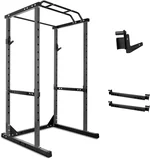 1200lbs Capacity Power Cage Strength Training, Multi-Function Squat Rack For Home Gym With J-Hooks, Angled Pull-Up Bar, Power Rack For Garage Workout & Home Gym