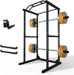 Multi-Function 1200lbs Capacity Power Cage for Strength Training, Angled Pull-Up Bar Power Racks for Home Gym, Squat Rack for Home Gym & Garage Workout