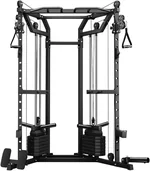 Power Cage - Multi-Function Power Rack for Home Gym,660lbs Squat Rack with LAT-Pull Down System,dip Handles, Landmine Attachment and Cable Pulley System Workout Cage