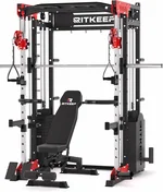 Home Gym Smith Machine with 320lb Weight Stacks – 6-in-1 Power Rack, Crossover, Pull-Up & Dip Station, Full Body Strength Training – RitKeep PMAX-5600 Pro