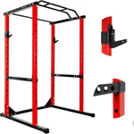 Power Cage Home Gym with 14 Gears, 1200 lbs Weight Capacity Squat Rack, 81.5 inch Height Home Gym Equipment for Home Strength Training