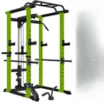 Multi-Functional Power Cage Home Adjustable Pullup Squat Rack,Comprehensive Fitness Barbell Rack,55.1 in(L) x 43.3 in(W) x 86.6 in(H)