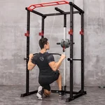 Exercise & Fitness Multi-functional Power Cage, Home Adjustable Pullup Squat Rack 1000Lbs Capacity Comprehensive Fitness Barbell Rack with Weight Bench