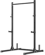 Power Cage with Pull Up Bar, Multi-Functional Squat Rack for Home Gym, Adjustable Power Rack with Plate Stake and Barbell Storage for Home and Garage Gym
